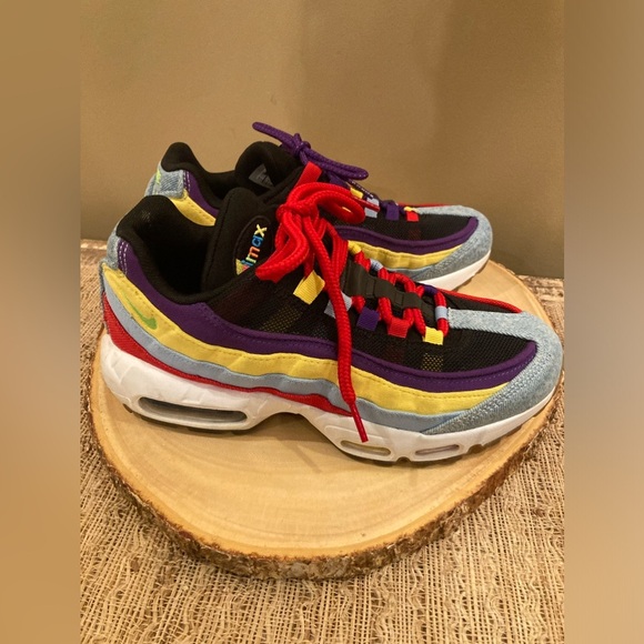 NIKE AIR‎ MAX 95 SP DENIM MULTICOLOR RUNNING SHOES BLUE 2019 CK5669-400 Sz-7 - Picture 1 of 10